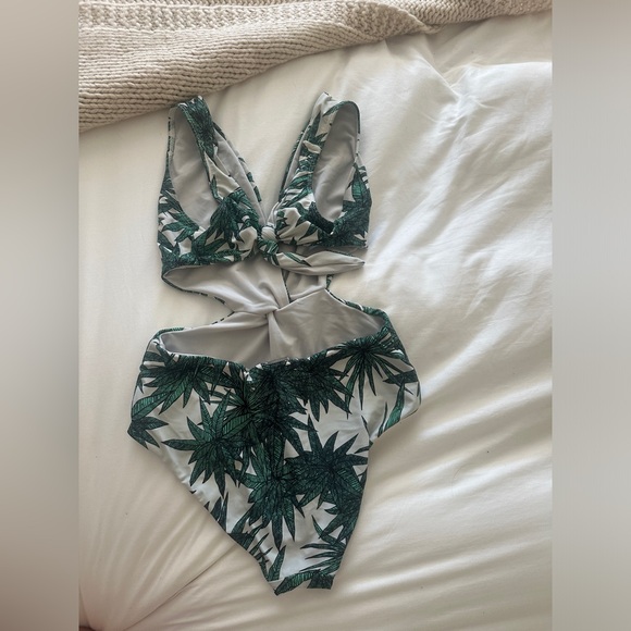 Mara Hoffman Palm Tree Cutout One Piece Bathing Suit Small - Picture 3 of 5